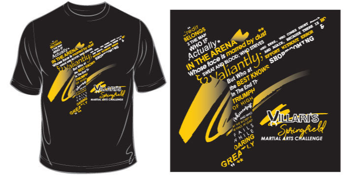 Closeout!! Shadow tournament t-shirt- Springfield martial arts challenge